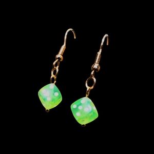 Green Dice Earrings